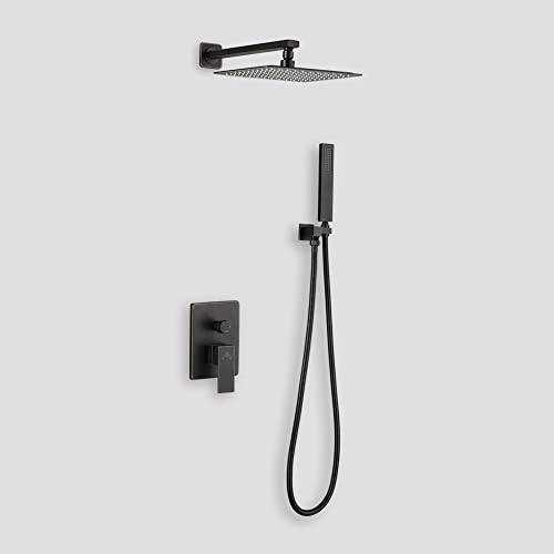Rainfall Shower System, Wall Mounted Shower Combo Set for Bathroom with High Pressure 10 Inch Rain Shower head, Rain Mixer Combo Set Oil-Rubbed Bronze (Valve Included) Buylikepro