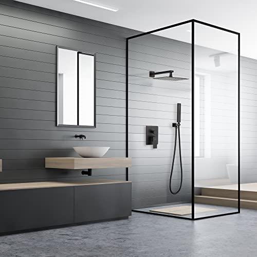 Rainfall Shower System, Wall Mounted Shower Combo Set for Bathroom with High Pressure 10 Inch Rain Shower head, Rain Mixer Combo Set Oil-Rubbed Bronze (Valve Included) Buylikepro