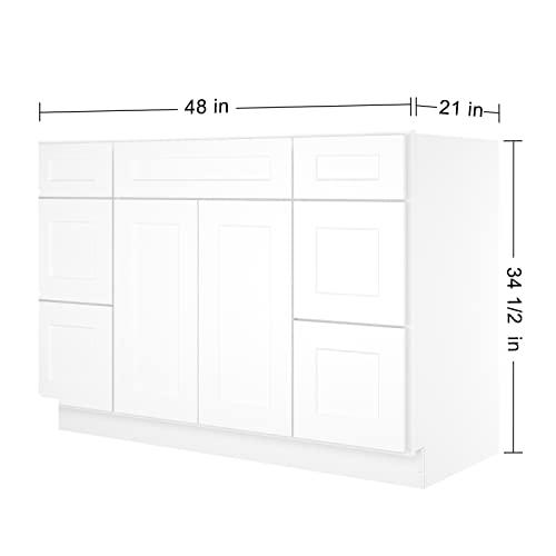 S-VDDB48-SW-US-DF, 21" D48 W34.5 H, Shaker White Buylikepro