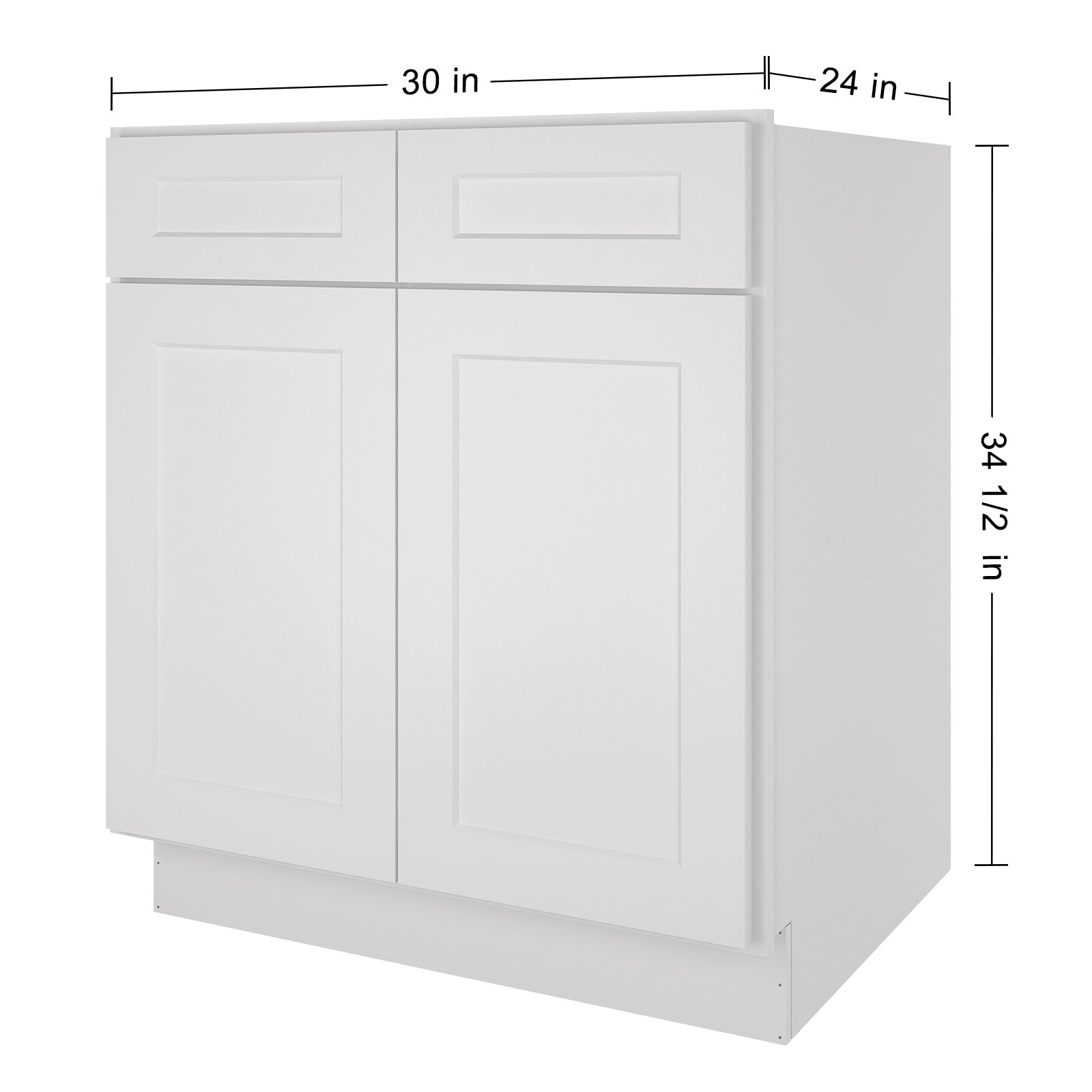 24"D*30"W*34.5"H Birch Solid Wood Sink Base Kitchen Cabinet SB30