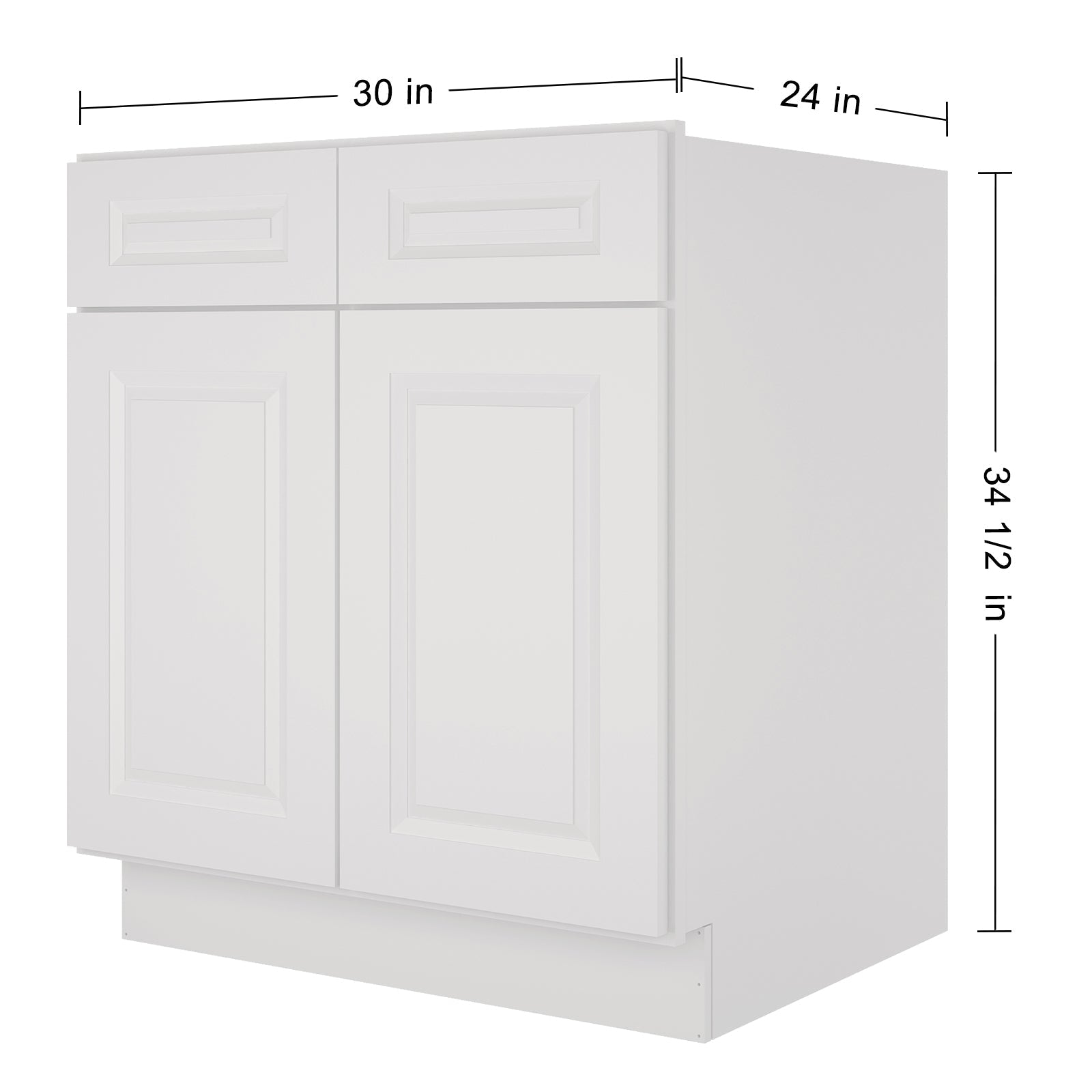 24"D*30"W*34.5"H Birch Solid Wood Sink Base Kitchen Cabinet SB30