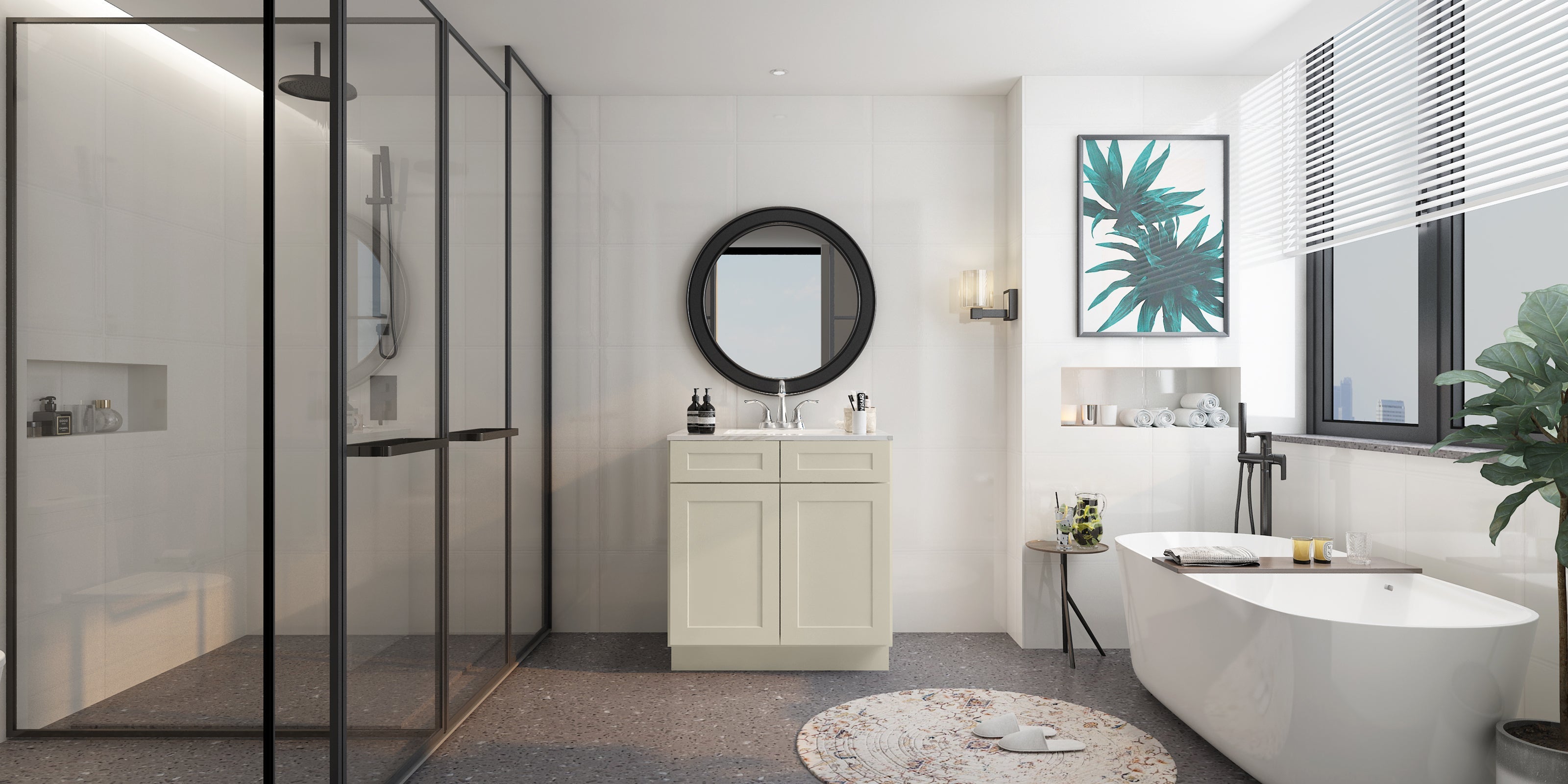 24"D*33"W*34.5"H Birch Solid Wood Sink Base Kitchen Cabinet SB33