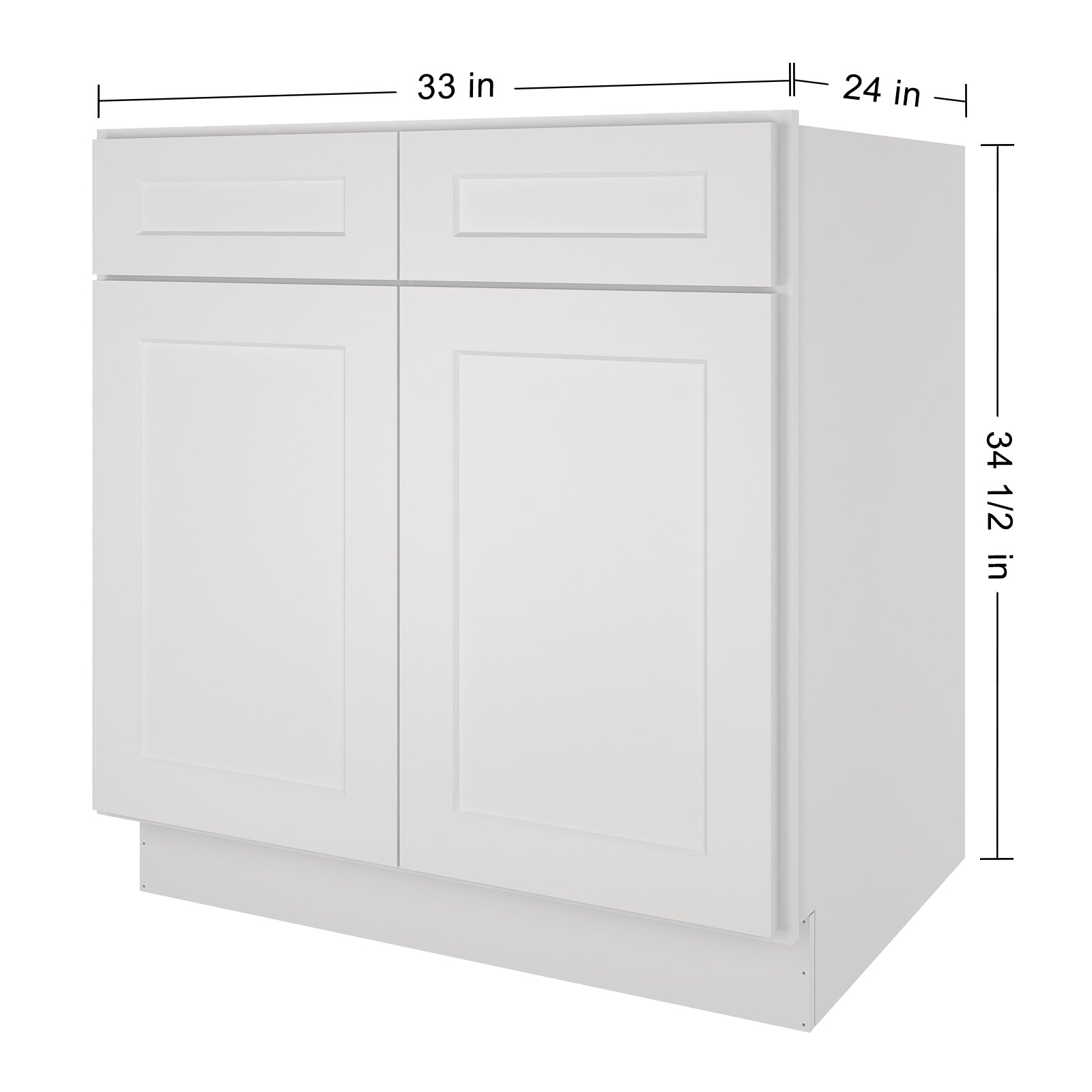 24"D*33"W*34.5"H Birch Solid Wood Sink Base Kitchen Cabinet SB33