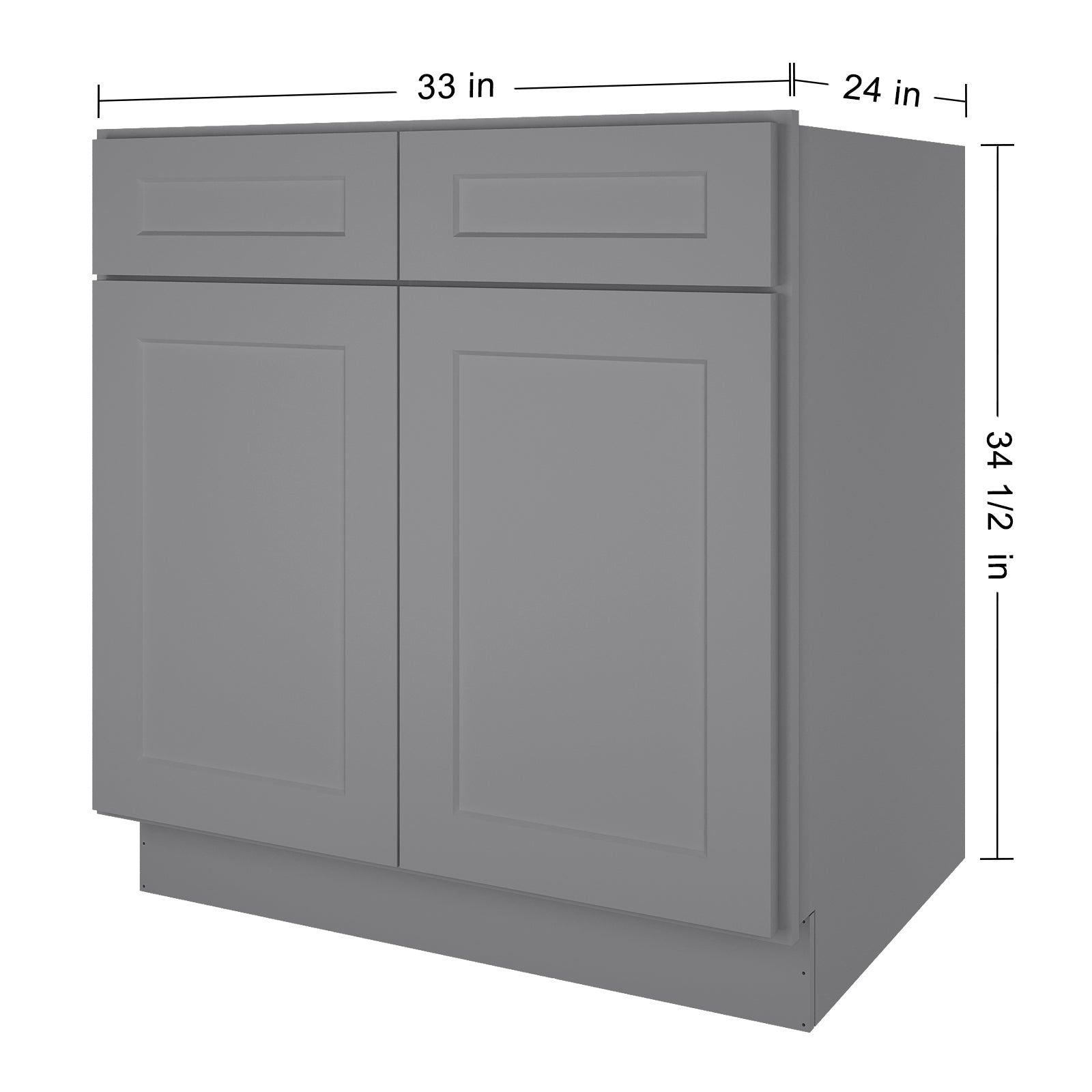 24"D*33"W*34.5"H Birch Solid Wood Sink Base Kitchen Cabinet SB33