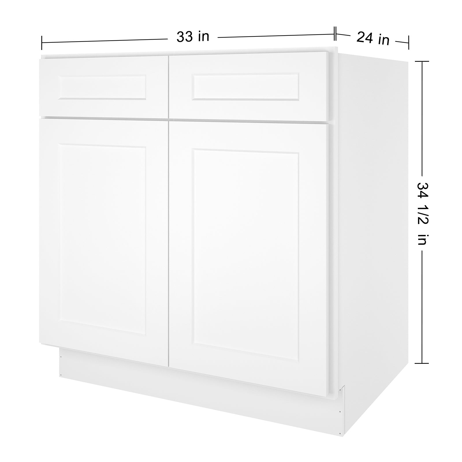 24"D*33"W*34.5"H Birch Solid Wood Sink Base Kitchen Cabinet SB33