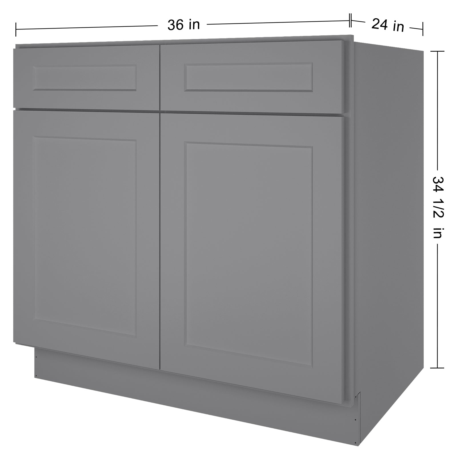24"D*36"W*34.5"H Birch Solid Wood Sink Base Kitchen Cabinet SB36