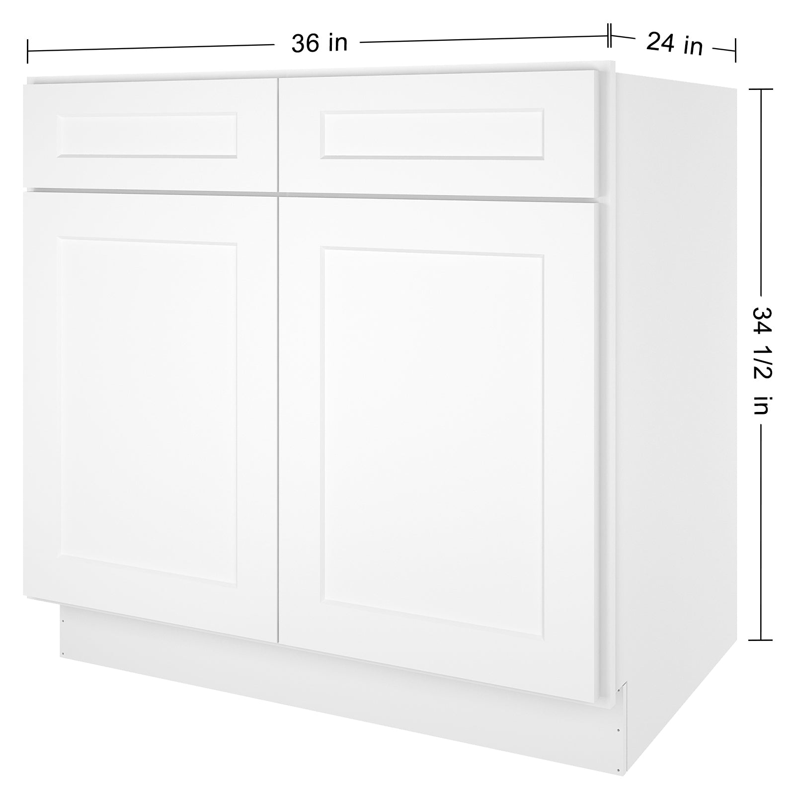 24"D*36"W*34.5"H Birch Solid Wood Sink Base Kitchen Cabinet SB36