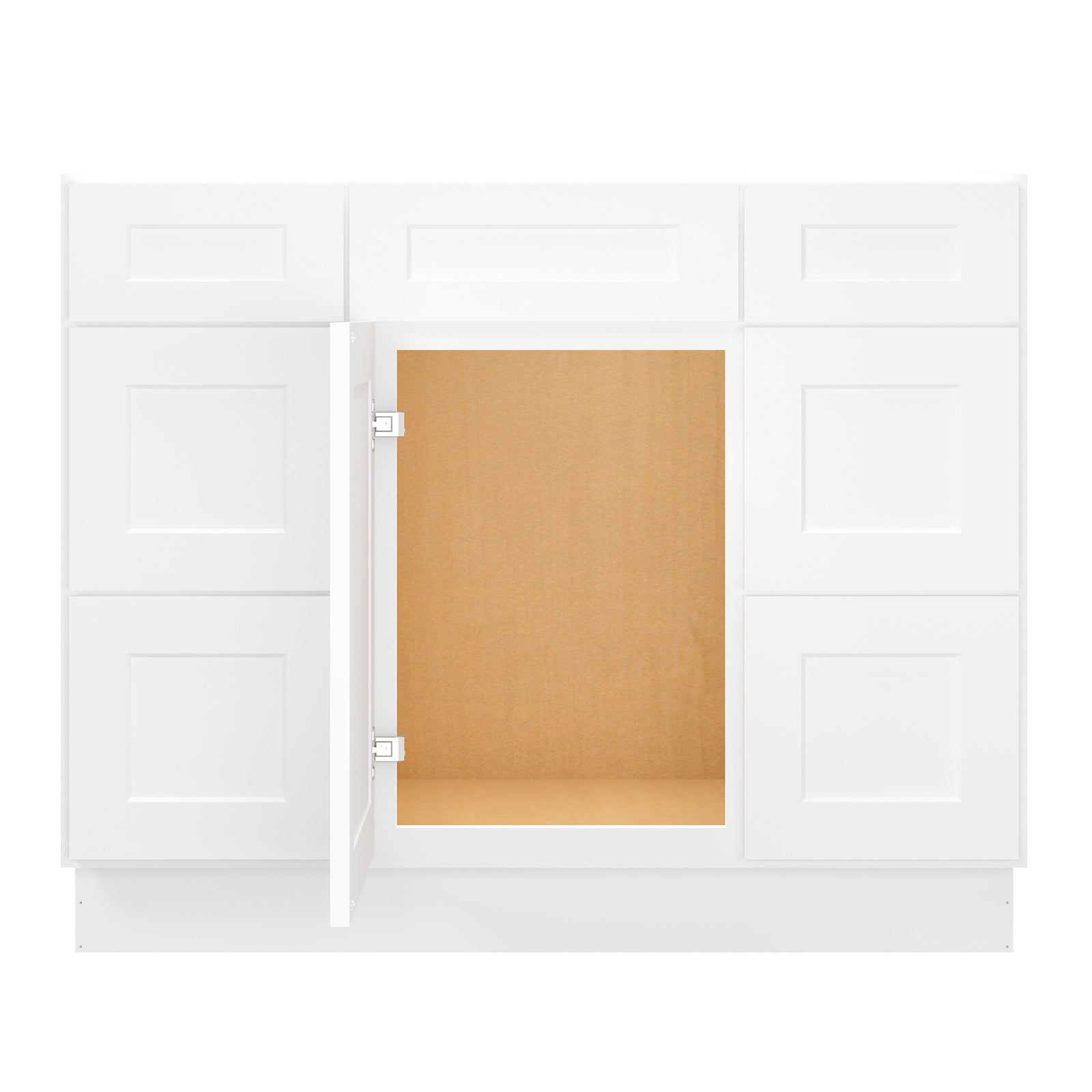 21"D Birch Solid Wood X 42"W X 34-1/2"H Bath Vanity Double Drawer Cabinet without Top VDDB42