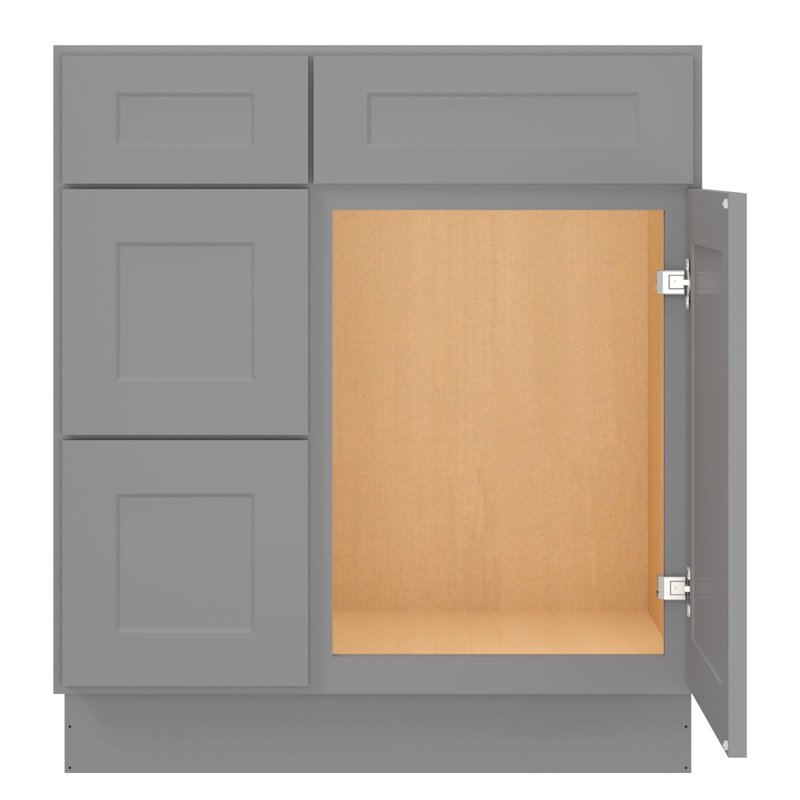 21"Dx30"Wx34-1/2"H Birch Solid Wood Bath Vanity Cabinet without Top V3021DL