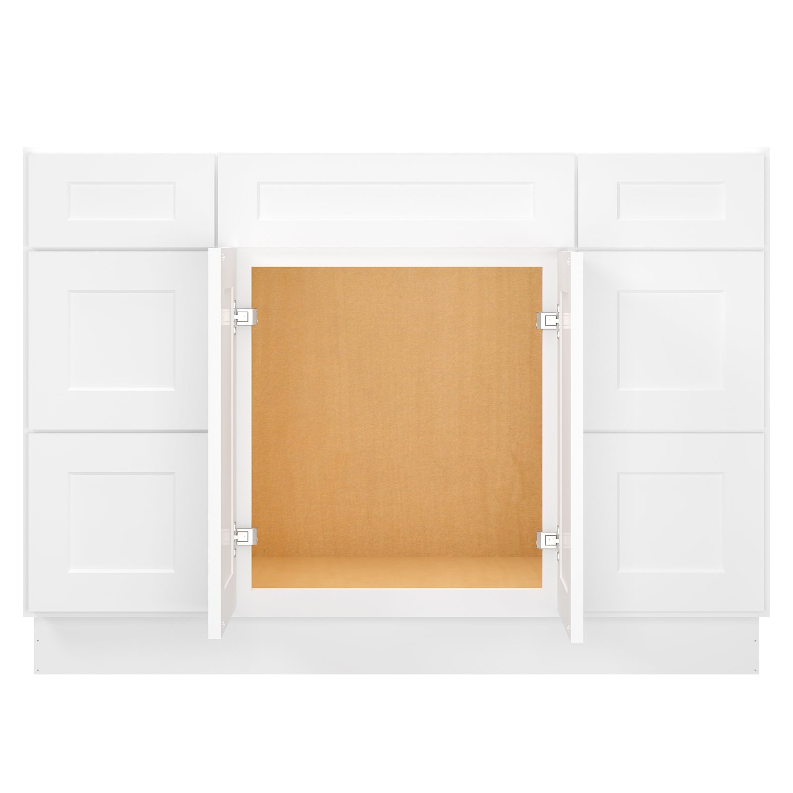 21"D Birch Solid Wood X 60"W X 34-1/2"H Bath Vanity Double Drawer Cabinet without Top VDDB60