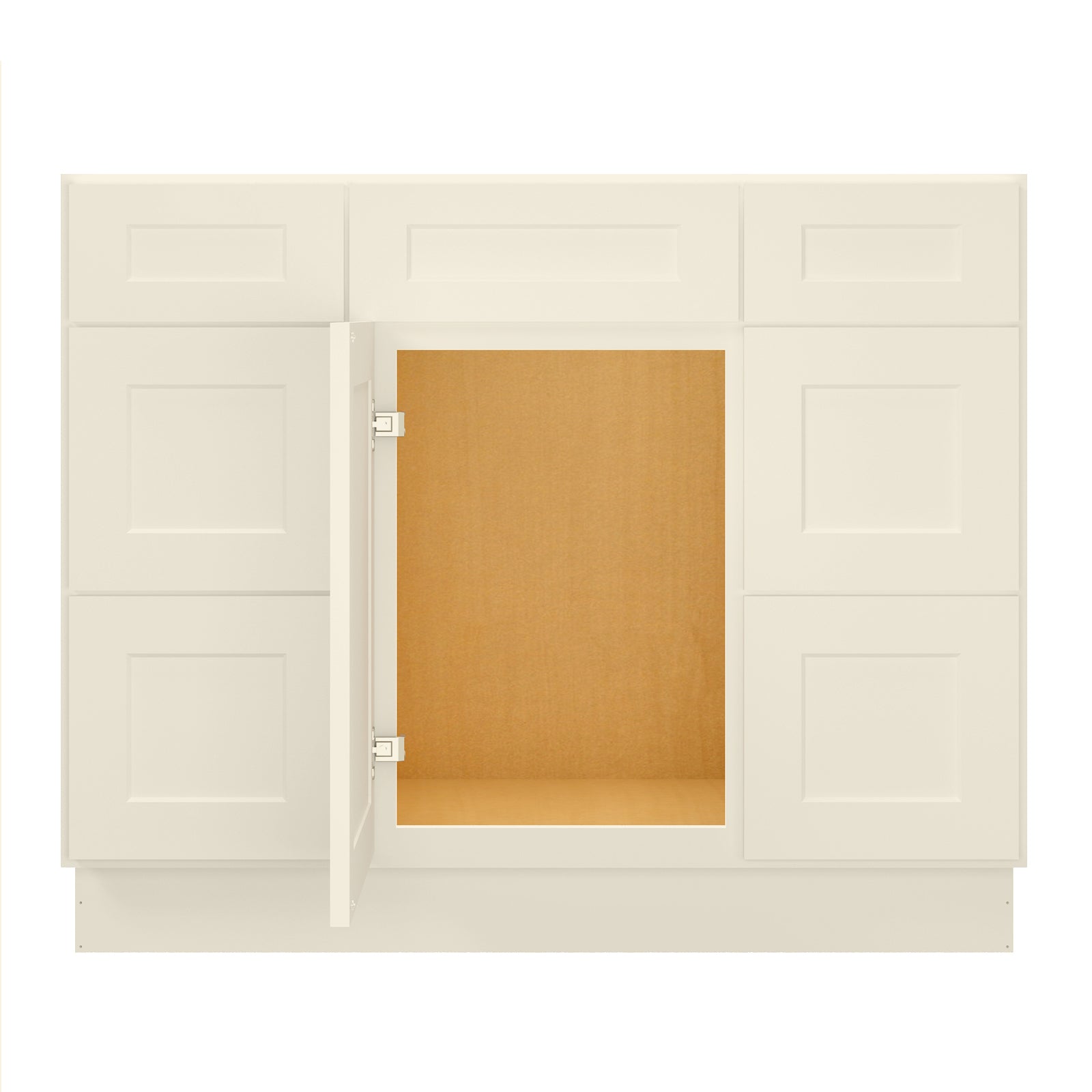 21"D Birch Solid Wood X 42"W X 34-1/2"H Bath Vanity Double Drawer Cabinet without Top VDDB42