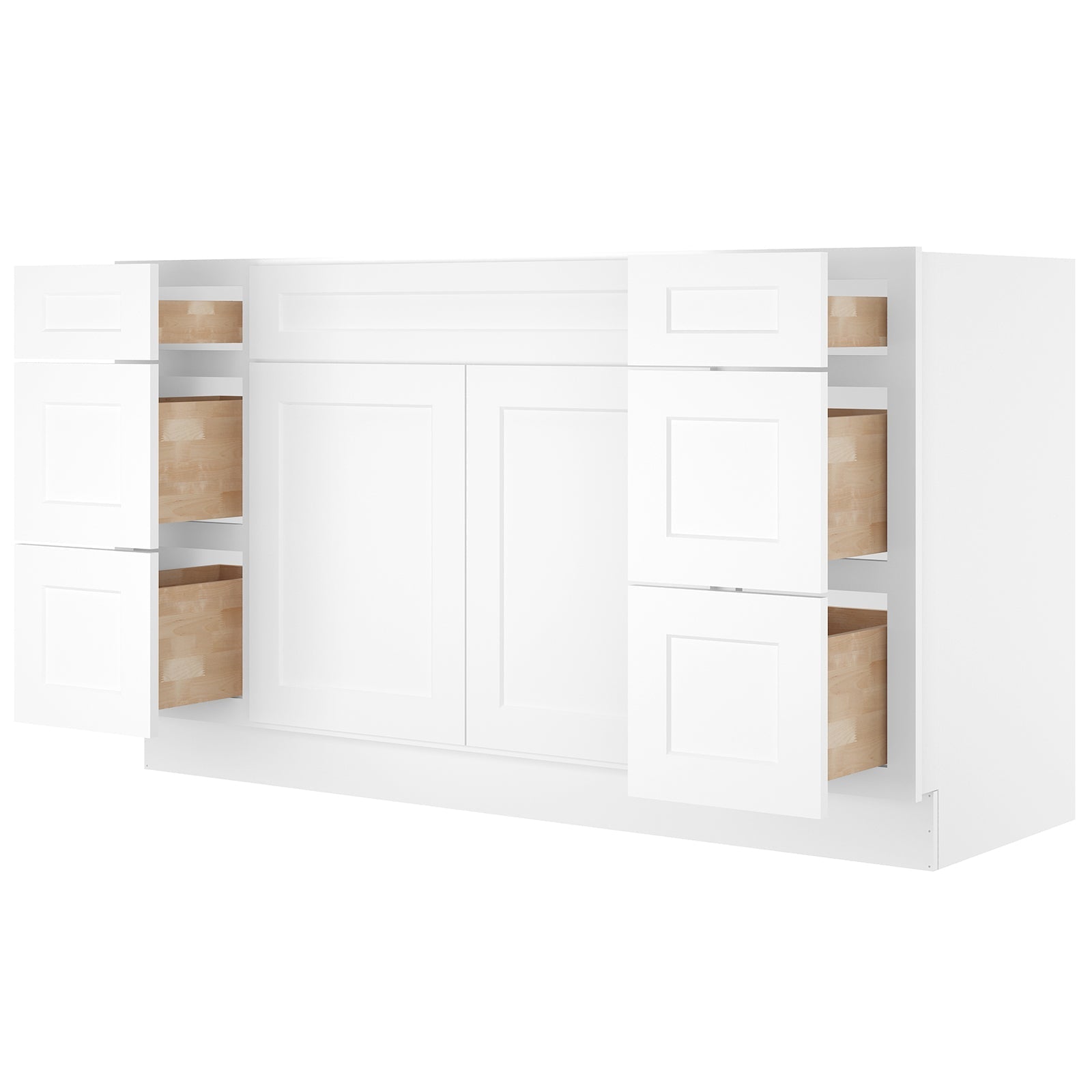 21"D Birch Solid Wood X48"W X 21"D X 34-1/2"H Bath Vanity Sink Drawer Cabinet without Top VDDB48