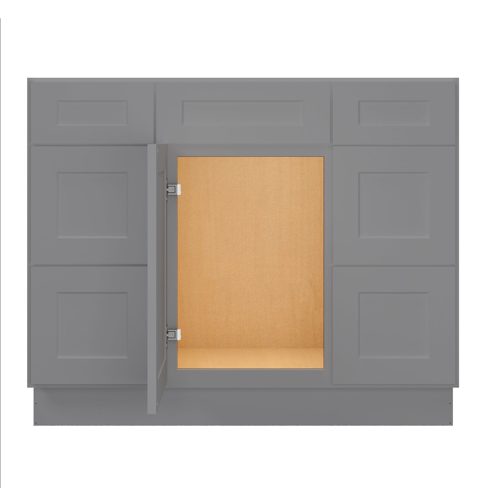 21"D Birch Solid Wood X 42"W X 34-1/2"H Bath Vanity Double Drawer Cabinet without Top VDDB42