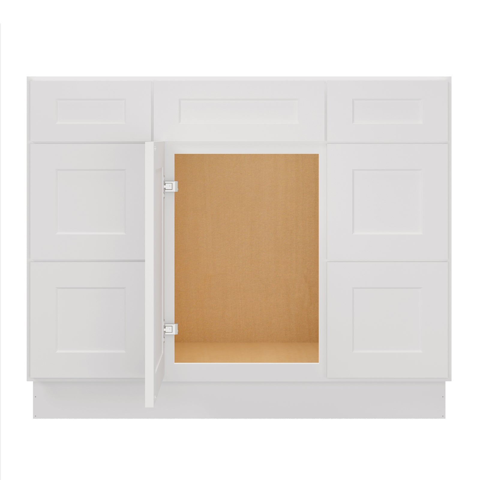 21"D Birch Solid Wood X 42"W X 34-1/2"H Bath Vanity Double Drawer Cabinet without Top VDDB42