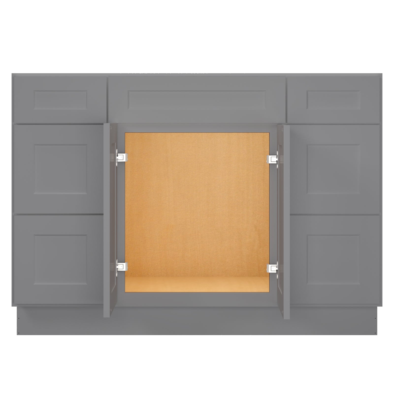 21"D Birch Solid Wood X 60"W X 34-1/2"H Bath Vanity Double Drawer Cabinet without Top VDDB60