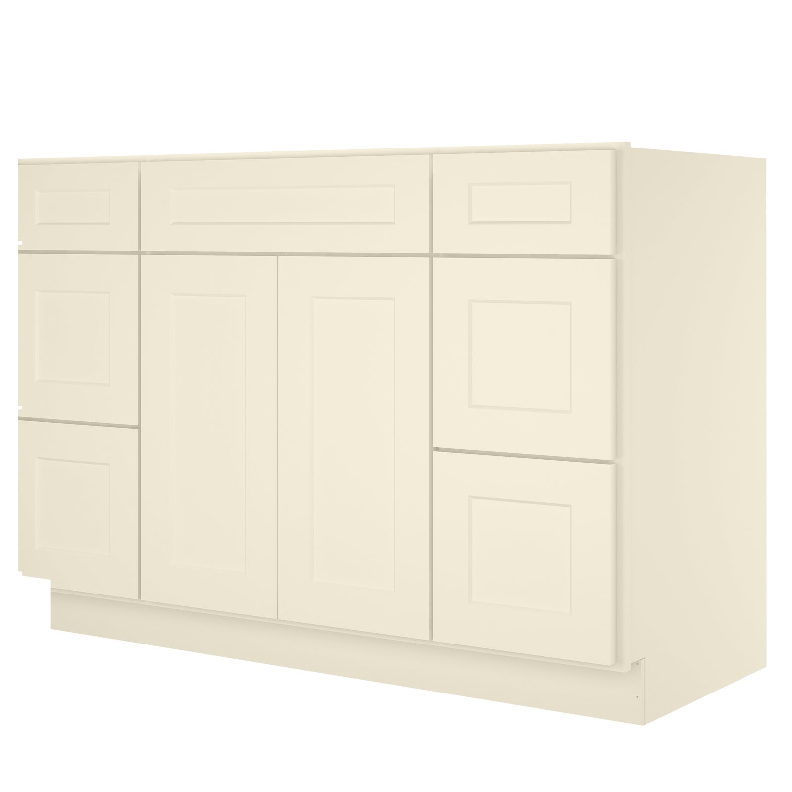 21"D Birch Solid Wood X 60"W X 34-1/2"H Bath Vanity Double Drawer Cabinet without Top VDDB60