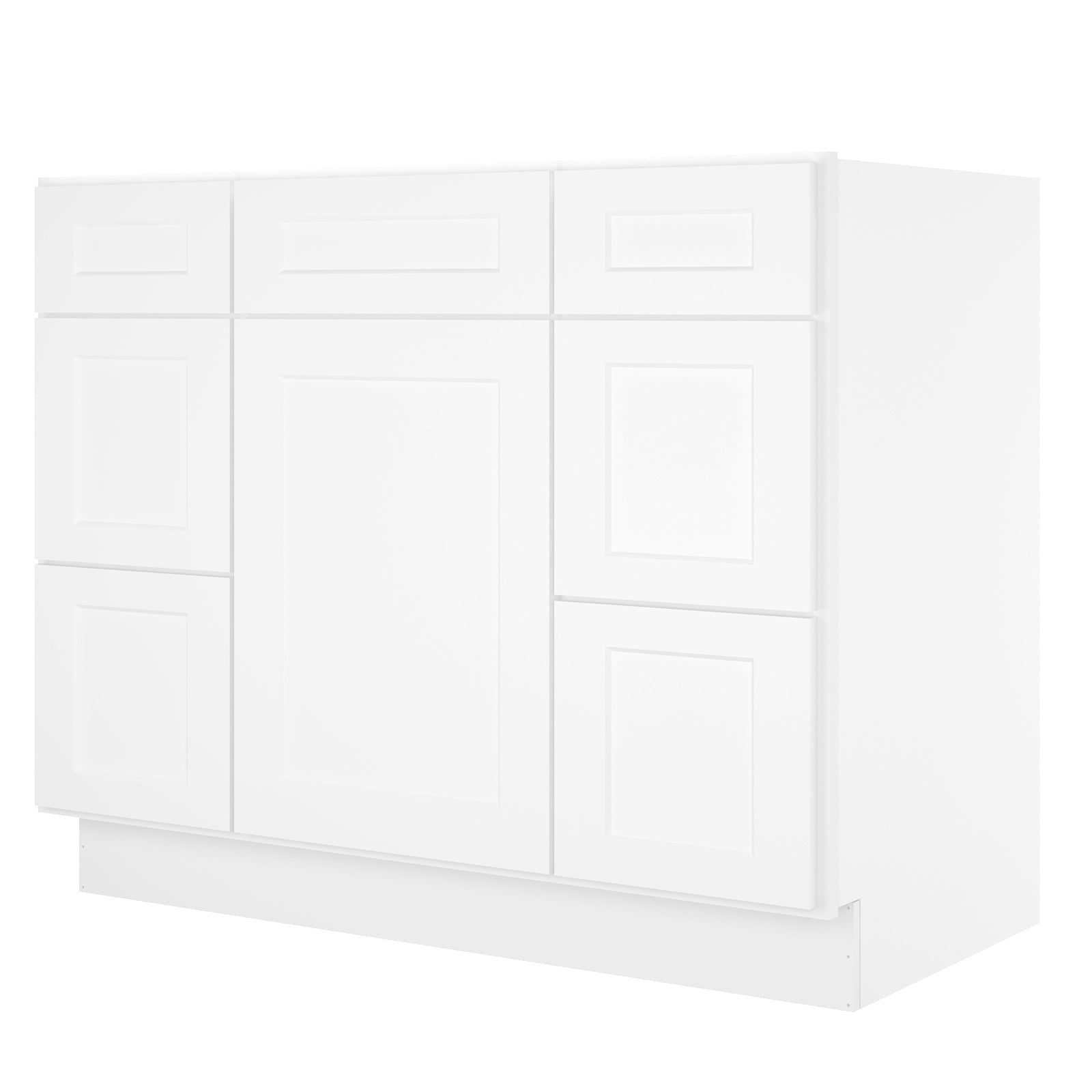 21"D Birch Solid Wood X 42"W X 34-1/2"H Bath Vanity Double Drawer Cabinet without Top VDDB42