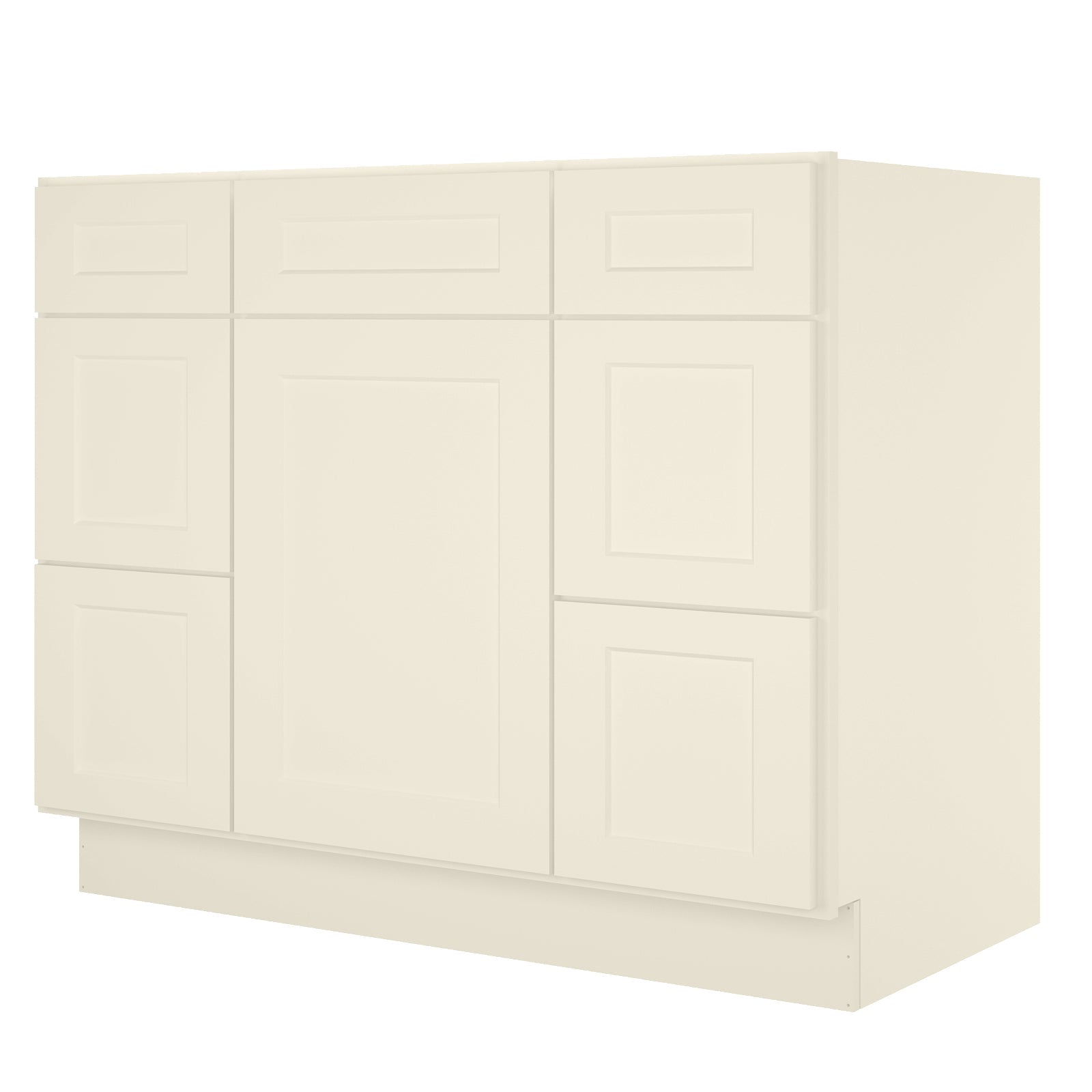 21"D Birch Solid Wood X 42"W X 34-1/2"H Bath Vanity Double Drawer Cabinet without Top VDDB42