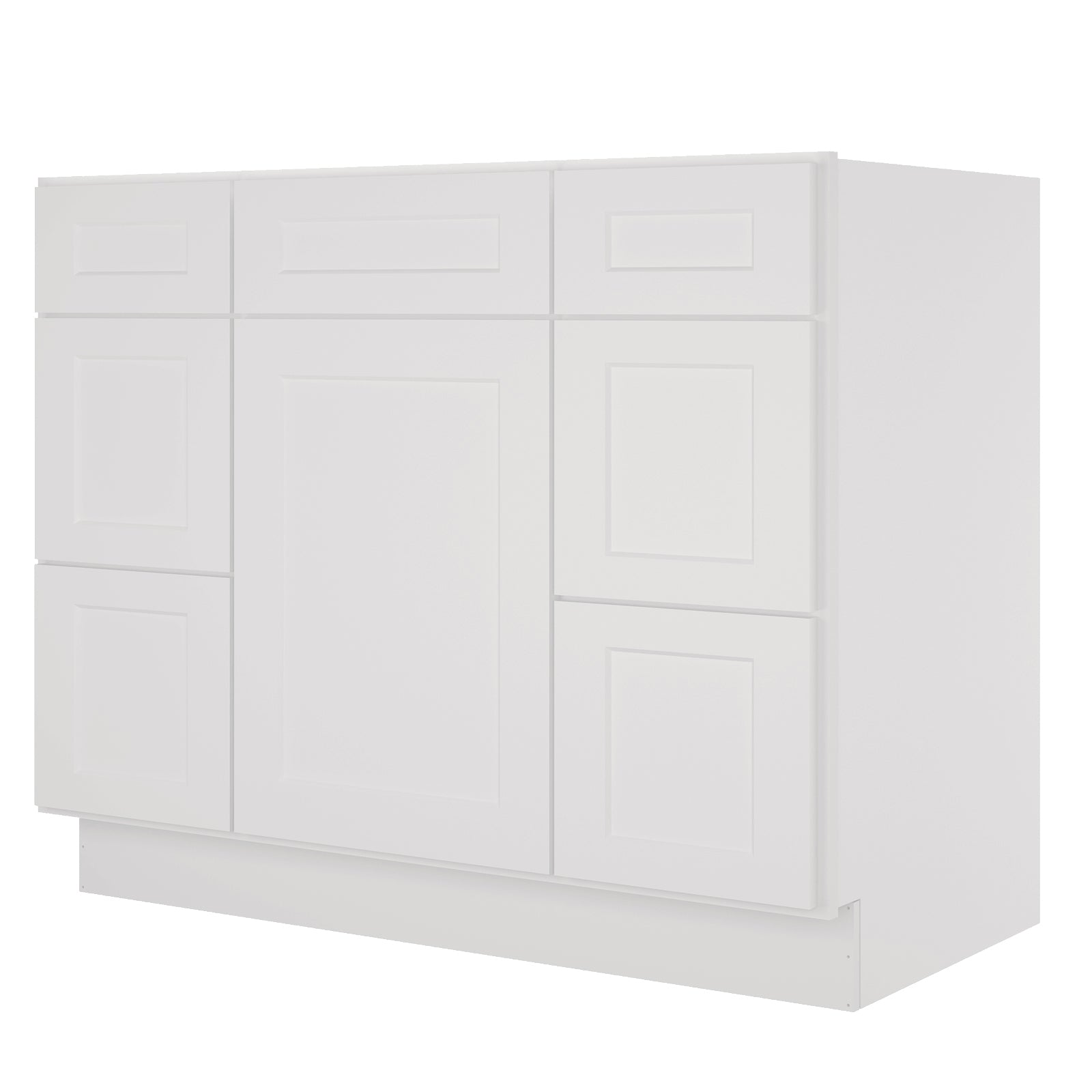 21"D Birch Solid Wood X 42"W X 34-1/2"H Bath Vanity Double Drawer Cabinet without Top VDDB42
