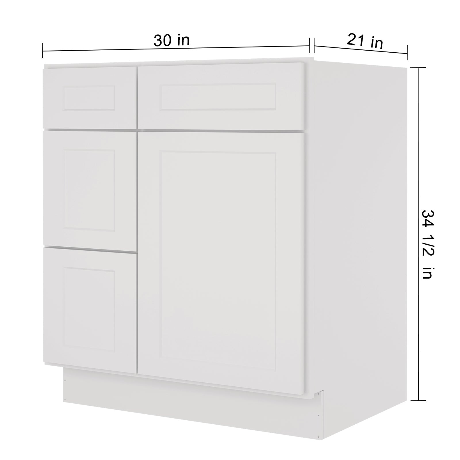 21"Dx30"Wx34-1/2"H Birch Solid Wood Bath Vanity Cabinet without Top V3021DL