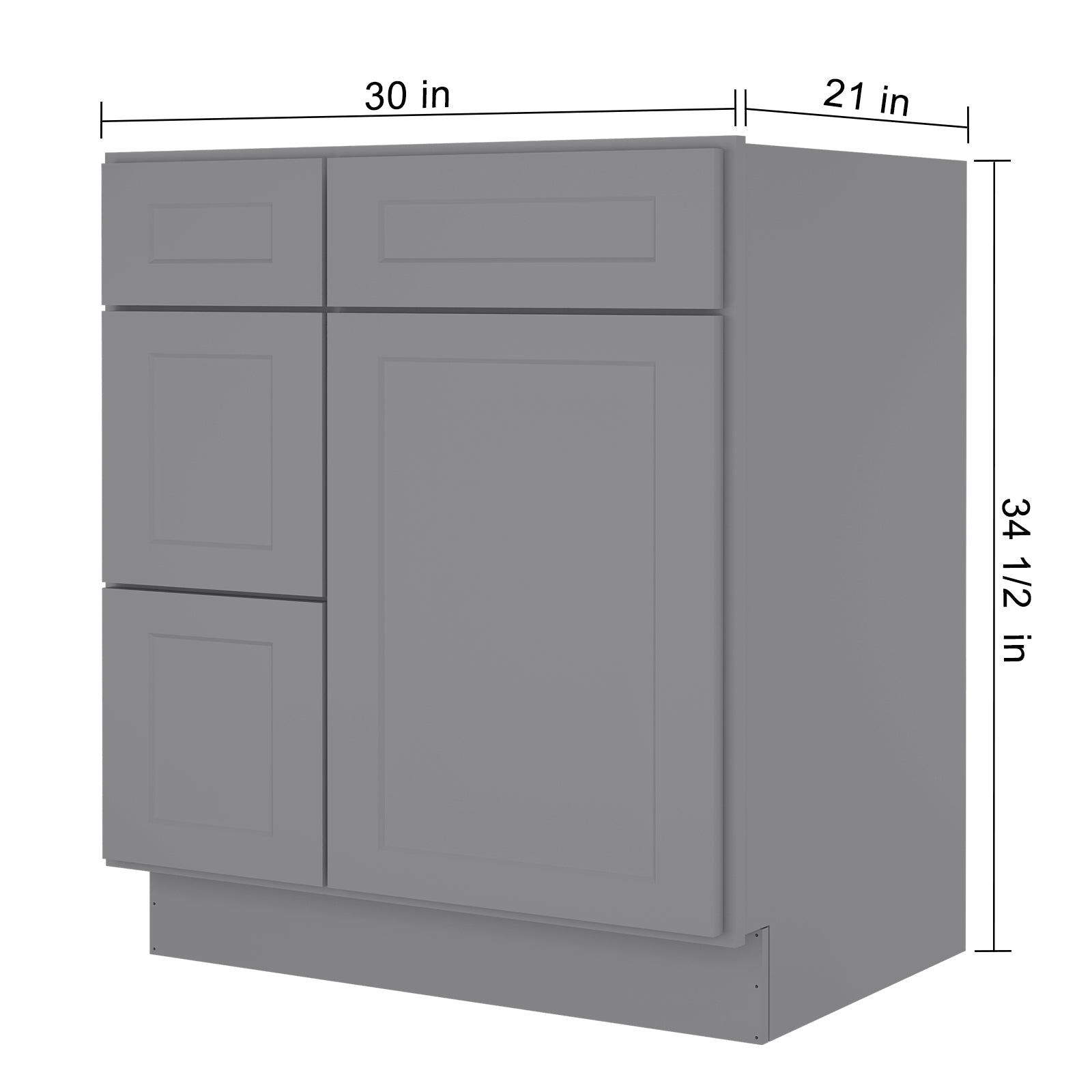 21"Dx30"Wx34-1/2"H Birch Solid Wood Bath Vanity Cabinet without Top V3021DL