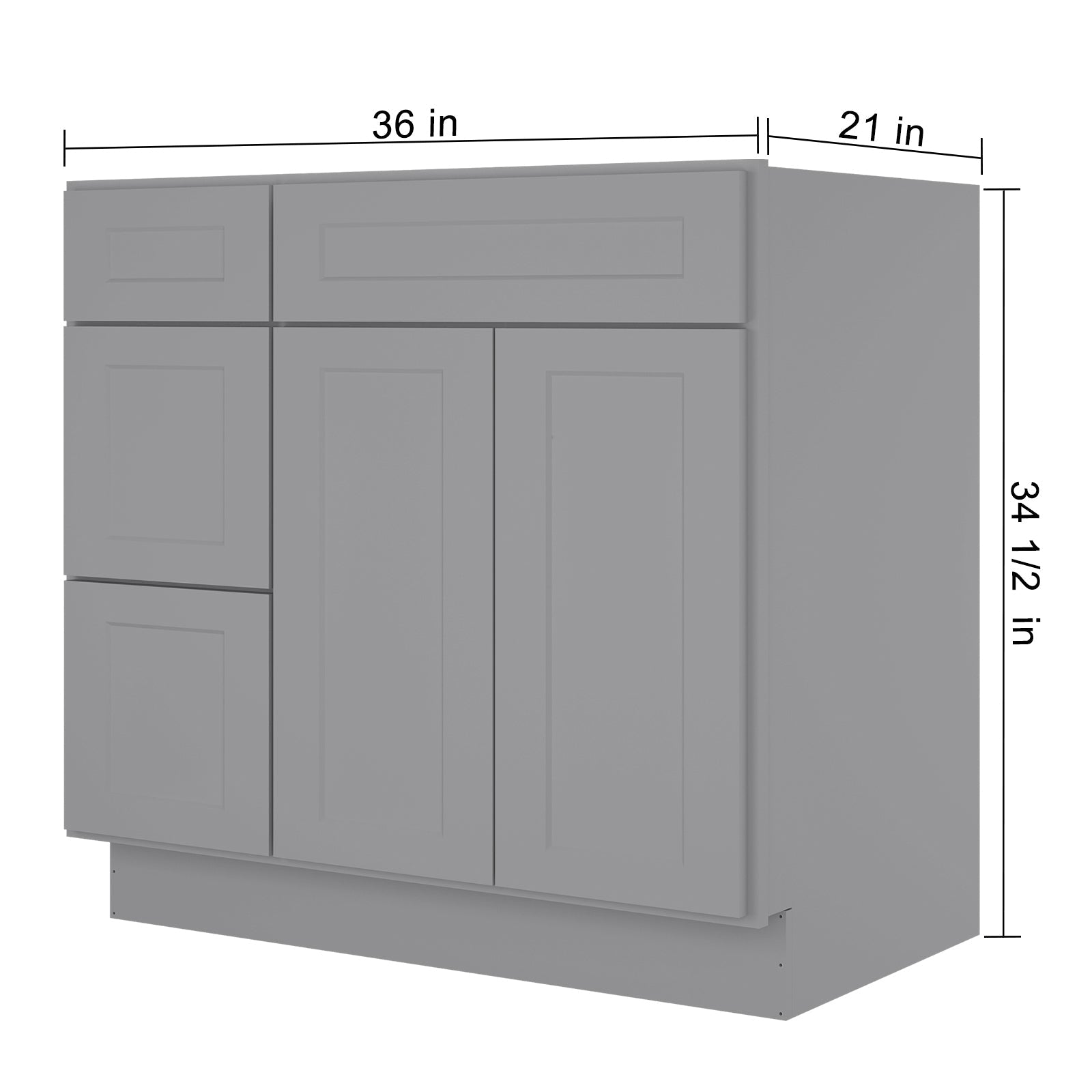 21"Dx36"Wx34-1/2"H Birch Solid Wood Bath Vanity Cabinet without Top V3621DL