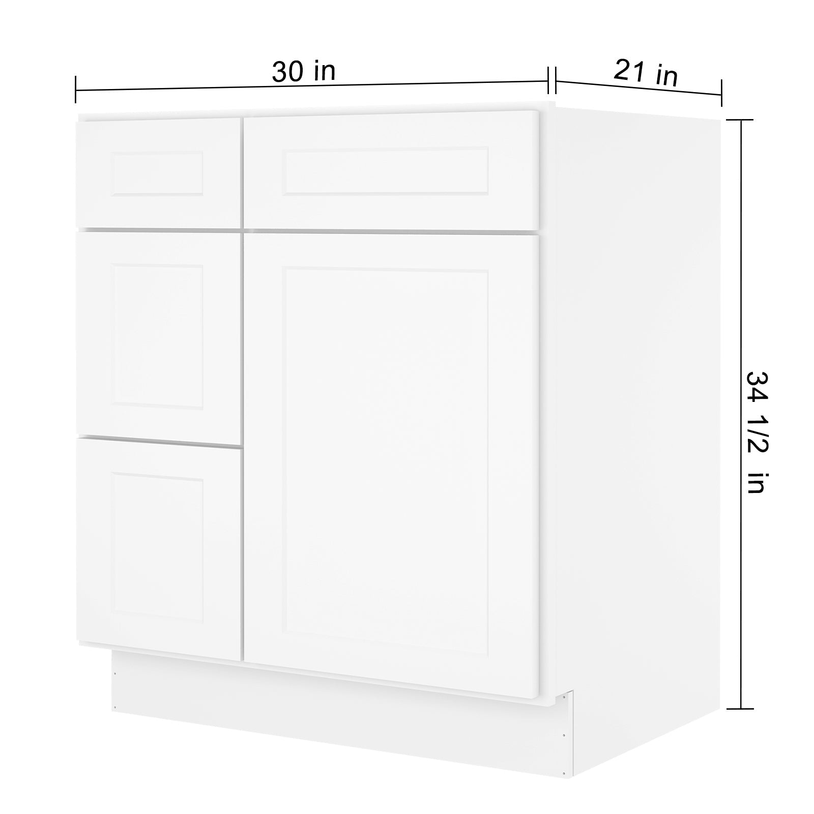21"Dx30"Wx34-1/2"H Birch Solid Wood Bath Vanity Cabinet without Top V3021DL