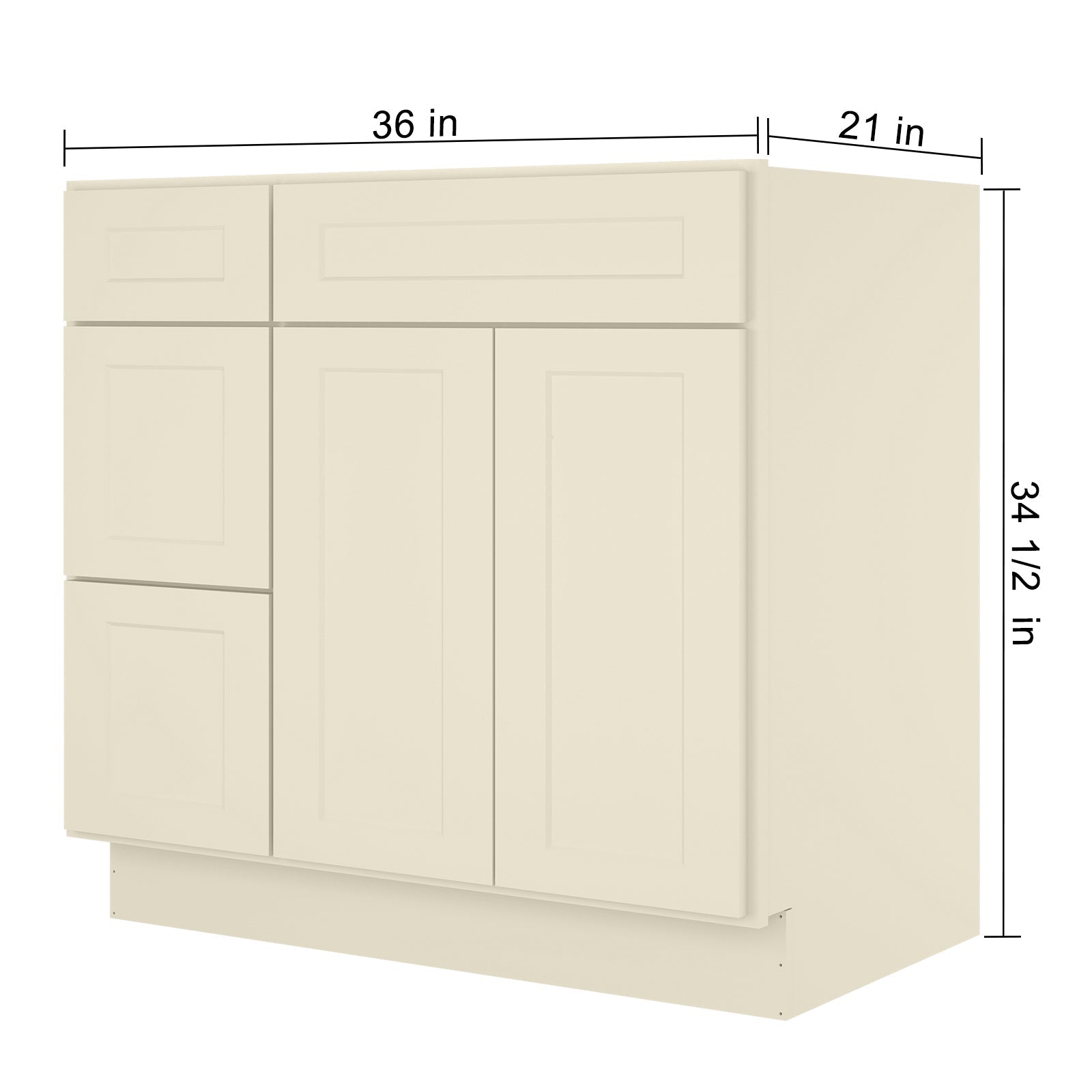 21"Dx36"Wx34-1/2"H Birch Solid Wood Bath Vanity Cabinet without Top V3621DL
