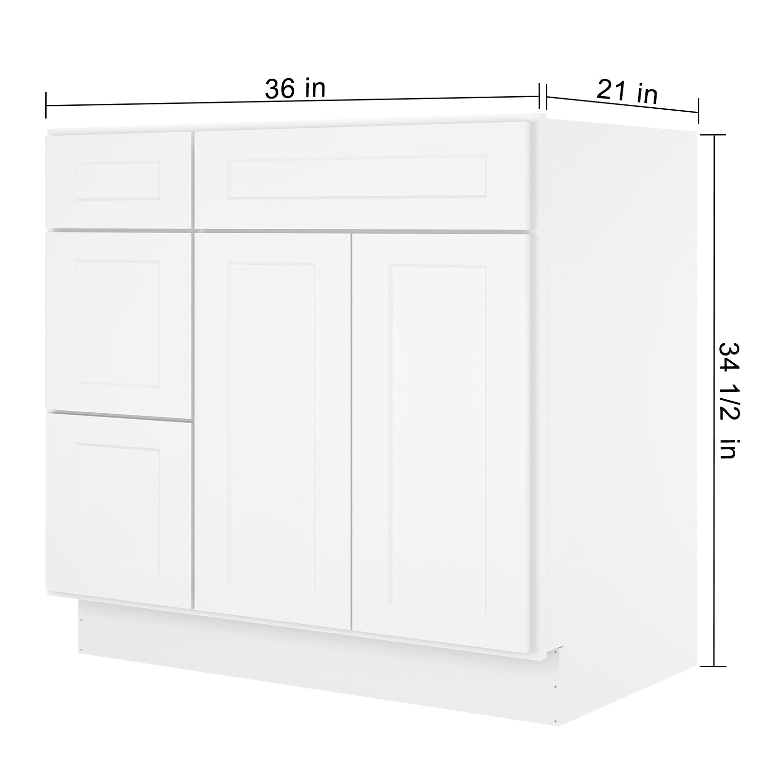 21"Dx36"Wx34-1/2"H Birch Solid Wood Bath Vanity Cabinet without Top V3621DL