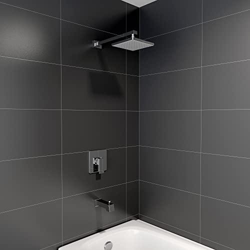 Shower Tub Kit, Tub and Shower Faucet Set with Single-Spray Shower Head and Tub Spout, Single-Handle Tub and Shower Trim Kit, Chrome (Valve Included) Buylikepro