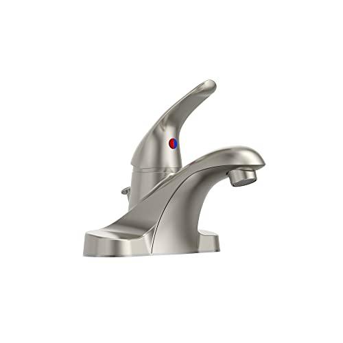 Single Handle Bathroom Faucet Brushed Nickel, Bathroom Sink Faucet 3 Hole, Centerset Faucet for Bathroom Sink with Drain Assembly and Faucet Supply Lines Buylikepro