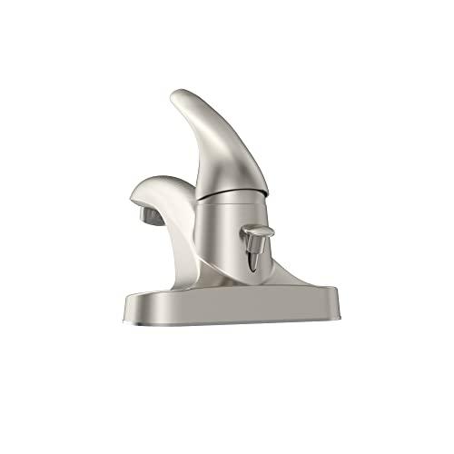 Single Handle Bathroom Faucet Brushed Nickel, Bathroom Sink Faucet 3 Hole, Centerset Faucet for Bathroom Sink with Drain Assembly and Faucet Supply Lines Buylikepro