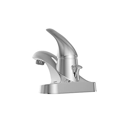 Single Handle Bathroom Faucet Chrome, Bathroom Sink Faucet 3 Hole, Centerset Faucet for Bathroom Sink with Drain Assembly and Faucet Supply Lines Buylikepro