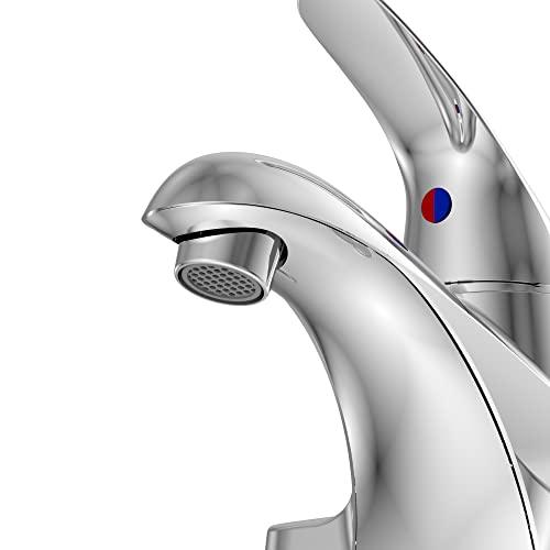 Single Handle Bathroom Faucet Chrome, Bathroom Sink Faucet 3 Hole, Centerset Faucet for Bathroom Sink with Drain Assembly and Faucet Supply Lines Buylikepro