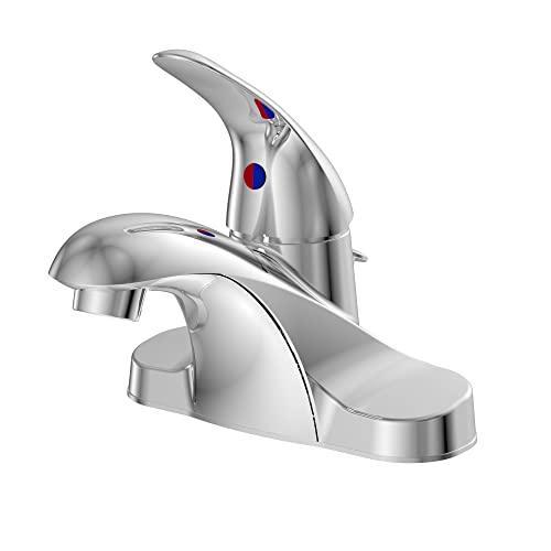 Single Handle Bathroom Faucet Chrome, Bathroom Sink Faucet 3 Hole, Centerset Faucet for Bathroom Sink with Drain Assembly and Faucet Supply Lines Buylikepro