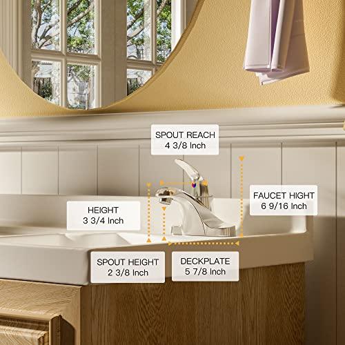 Single Handle Bathroom Faucet Chrome, Bathroom Sink Faucet 3 Hole, Centerset Faucet for Bathroom Sink with Drain Assembly and Faucet Supply Lines Buylikepro