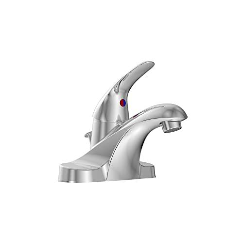 Single Handle Bathroom Faucet Chrome, Bathroom Sink Faucet 3 Hole, Centerset Faucet for Bathroom Sink with Drain Assembly and Faucet Supply Lines Buylikepro