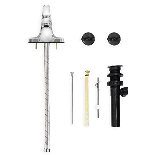 Single Handle Bathroom Faucet Chrome, Bathroom Sink Faucet 3 Hole, Centerset Faucet for Bathroom Sink with Drain Assembly and Faucet Supply Lines Buylikepro