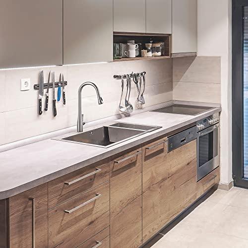 Single Handle Kitchen Sink Faucet, Kitchen Faucet with Pull Down Sprayer, Single Hole Faucet for Kitchen Sink, High Arc Modern Stainless Steel Kitchen Faucets, Chrome Buylikepro