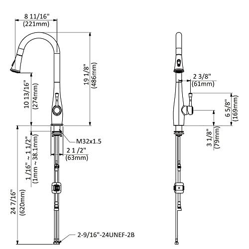 Single Handle Kitchen Sink Faucet, Kitchen Faucet with Pull Down Sprayer, Single Hole Faucet for Kitchen Sink, High Arc Modern Stainless Steel Kitchen Faucets, Chrome Buylikepro