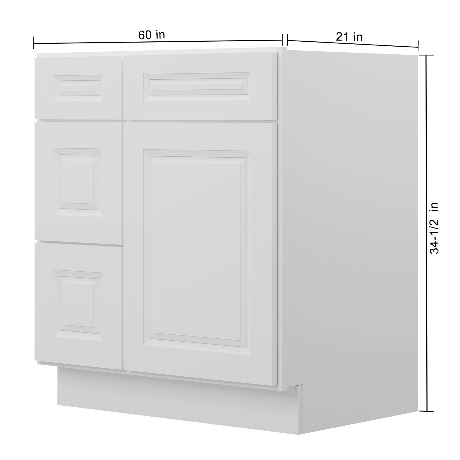 21"Dx30"Wx34-1/2"H Birch Solid Wood Bath Vanity Cabinet without Top V3021DL