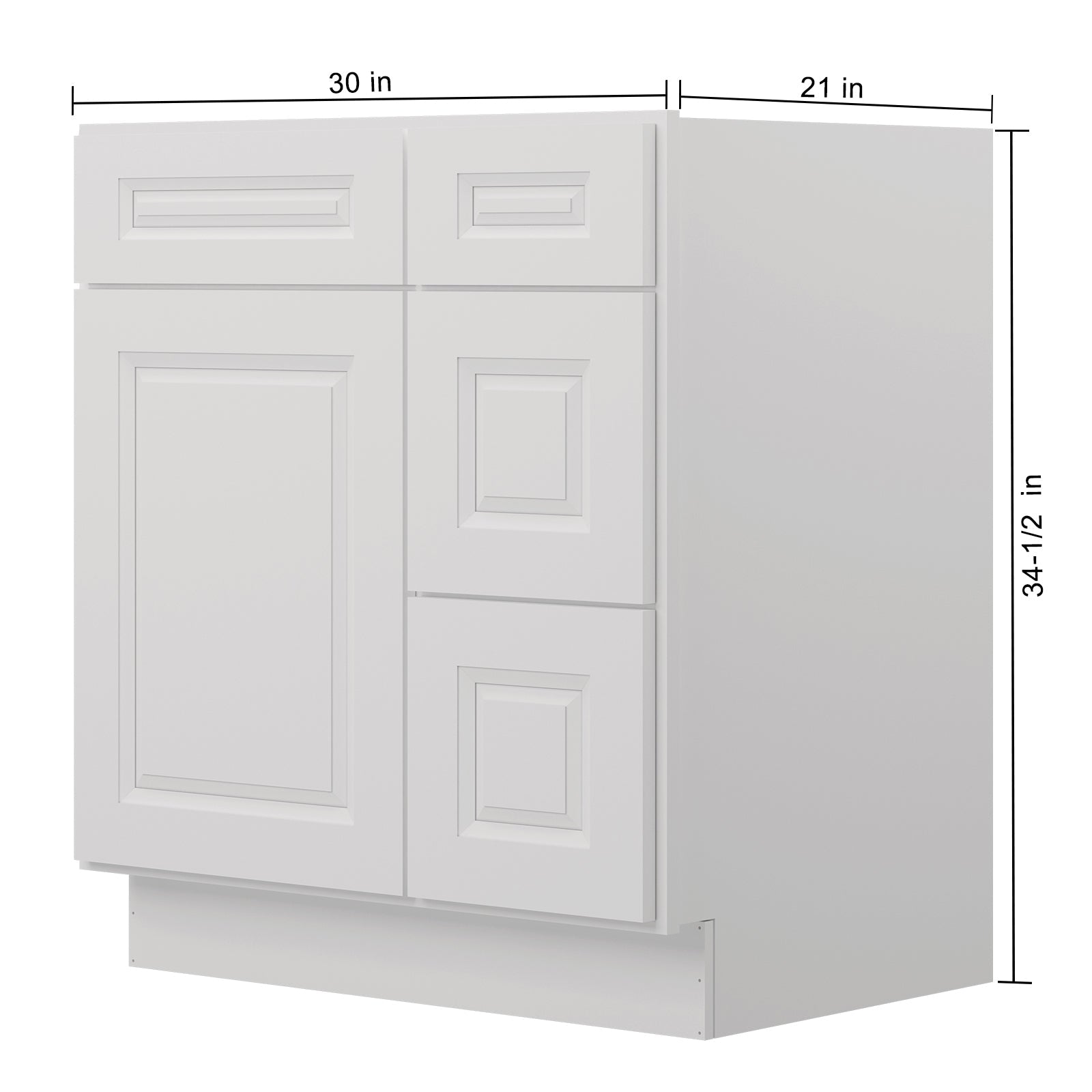 21"Dx30"Wx34-1/2"H Birch Solid Wood Bath Vanity Cabinet without Top V3021DR