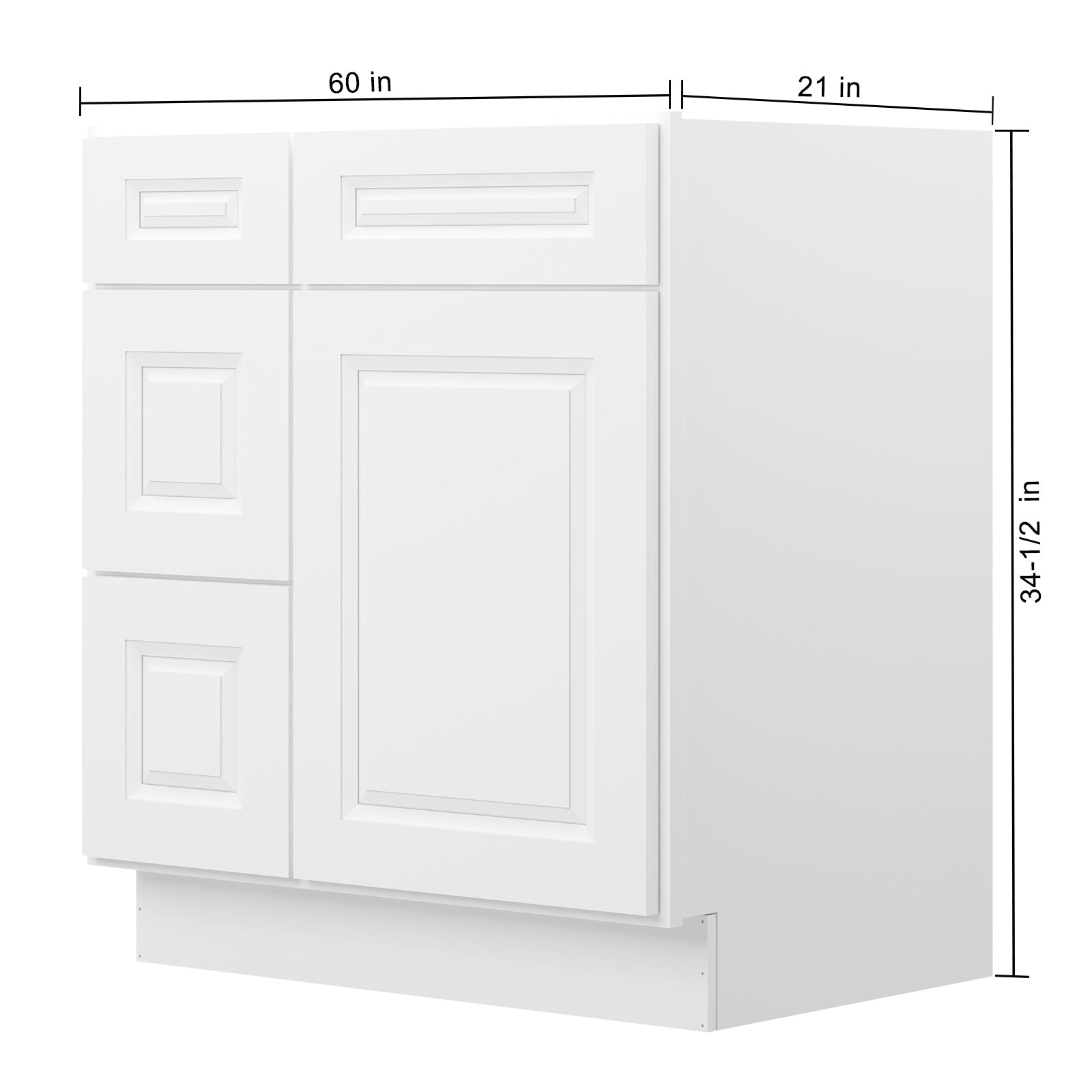 21"Dx30"Wx34-1/2"H Birch Solid Wood Bath Vanity Cabinet without Top V3021DL