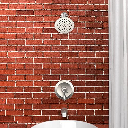 Tub and Shower Faucet Set, Tub and Shower Trim Kit with Single-Spray Shower Head and Tub Spout, Single-Handle Shower Tub Kit, Brushed Nickel (Valve Included) Buylikepro