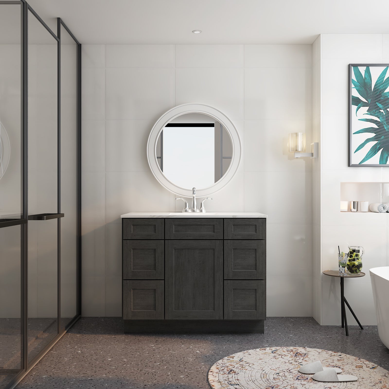 21"D Birch Solid Wood X 42"W X 34-1/2"H Bath Vanity Double Drawer Cabinet without Top VDDB42