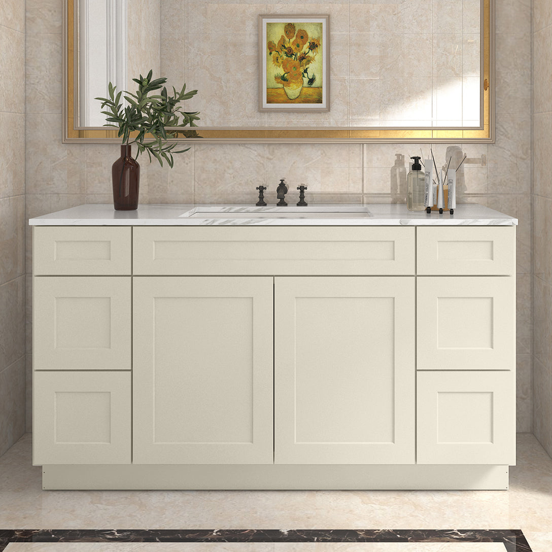 21"D Birch Solid Wood X48"W X 21"D X 34-1/2"H Bath Vanity Sink Drawer Cabinet without Top VDDB48