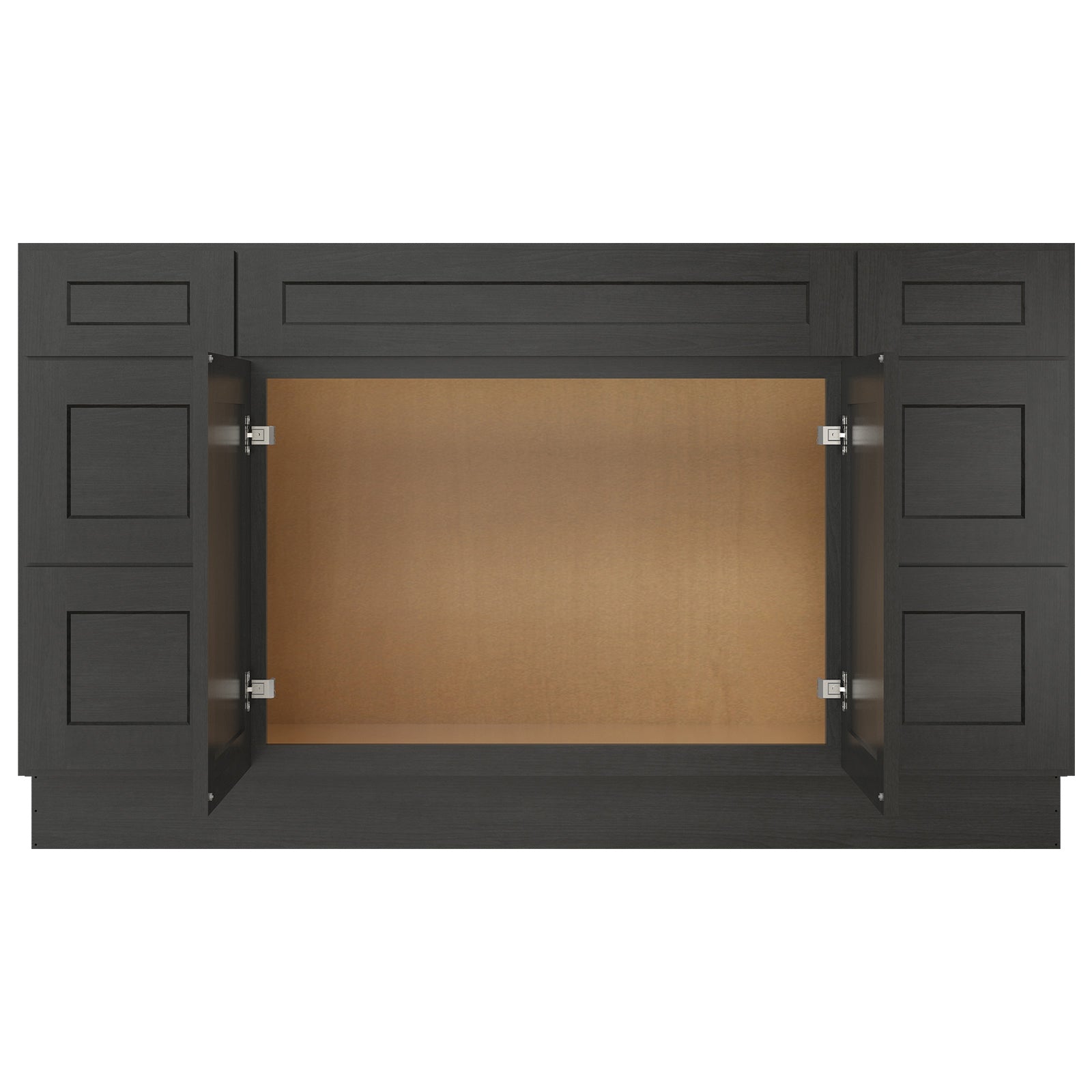 21"D Birch Solid Wood X 60"W X 34-1/2"H Bath Vanity Double Drawer Cabinet without Top VDDB60