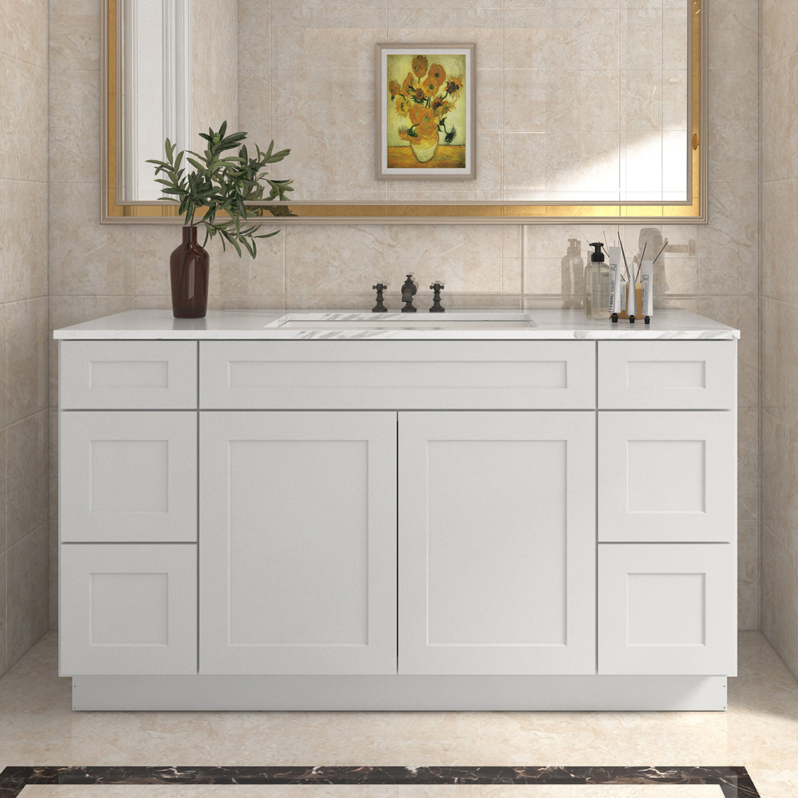 21"D Birch Solid Wood X48"W X 21"D X 34-1/2"H Bath Vanity Sink Drawer Cabinet without Top VDDB48