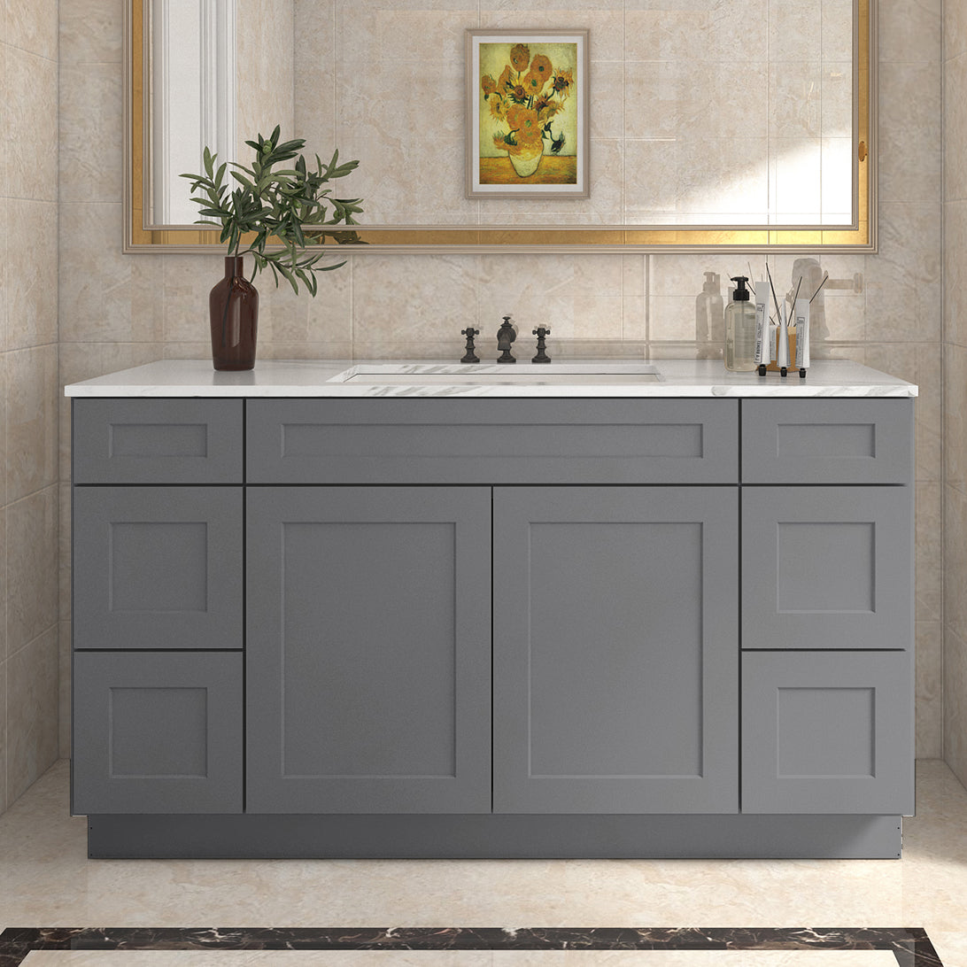 21"D Birch Solid Wood X48"W X 21"D X 34-1/2"H Bath Vanity Sink Drawer Cabinet without Top VDDB48