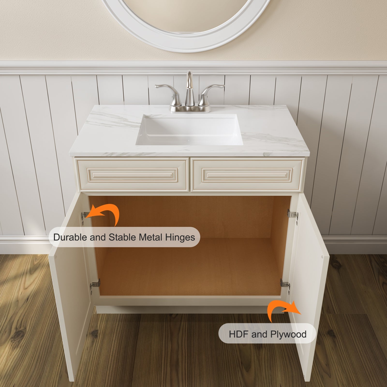 21"D X 30"W X 34-1/2"H Bath Vanity Cabinet without Top VS30